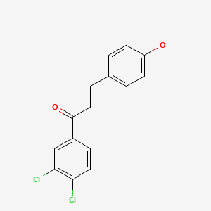 molecular formula C16H14Cl2O2 B1327534 3',4'-二氯-3-(4-甲氧基苯基)丙酮 CAS No. 898776-31-3