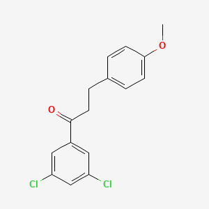 molecular formula C16H14Cl2O2 B1327535 3',5'-二氯-3-(4-甲氧基苯基)丙酮 CAS No. 898776-34-6