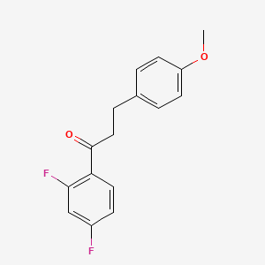 molecular formula C16H14F2O2 B1327536 2',4'-二氟-3-(4-甲氧基苯基)丙酮 CAS No. 898776-37-9