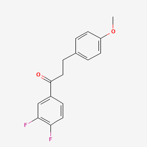 molecular formula C16H14F2O2 B1327537 3',4'-二氟-3-(4-甲氧基苯基)丙酮 CAS No. 898776-40-4
