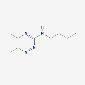 molecular formula C9H16N4 B13275370 N-Butyl-5,6-dimethyl-1,2,4-triazin-3-amine 