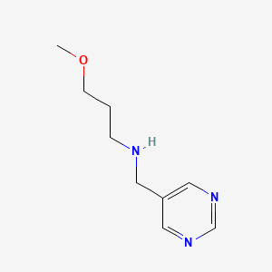 molecular formula C9H15N3O B13275378 (3-Methoxypropyl)(pyrimidin-5-ylmethyl)amine 