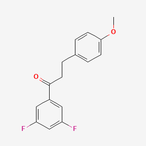 molecular formula C16H14F2O2 B1327538 3',5'-二氟-3-(4-甲氧基苯基)丙酮 CAS No. 898776-43-7