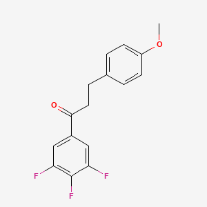 molecular formula C16H13F3O2 B1327539 3-(4-甲氧基苯基)-3',4',5'-三氟丙酮 CAS No. 898776-46-0