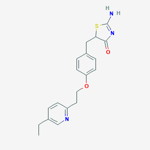molecular formula C19H21N3O2S B132754 5-{4-[2-(5-Ethyl-2-pyridyl)ethoxy]benzyl}-2-imino-4-thiazolidinone CAS No. 105355-26-8