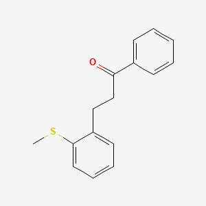 molecular formula C16H16OS B1327541 3-(2-Thiomethylphenyl)propiophenone CAS No. 898754-17-1