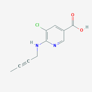 molecular formula C10H9ClN2O2 B13275432 6-[(But-2-yn-1-yl)amino]-5-chloropyridine-3-carboxylic acid 