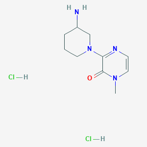 molecular formula C10H18Cl2N4O B13275447 3-(3-Aminopiperidin-1-yl)-1-methyl-1,2-dihydropyrazin-2-one dihydrochloride 