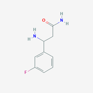 molecular formula C9H11FN2O B13275483 3-Amino-3-(3-fluorophenyl)propanamide 