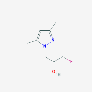 molecular formula C8H13FN2O B13275505 1-(3,5-Dimethyl-1H-pyrazol-1-yl)-3-fluoropropan-2-ol 