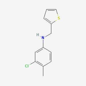 molecular formula C12H12ClNS B13275511 3-chloro-4-methyl-N-(thiophen-2-ylmethyl)aniline 