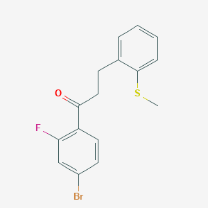 molecular formula C16H14BrFOS B1327552 4'-Bromo-2'-fluoro-3-(2-thiomethylphenyl)propiophenone CAS No. 898780-31-9