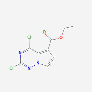 molecular formula C9H7Cl2N3O2 B13275530 Ethyl 2,4-dichloropyrrolo[2,1-f][1,2,4]triazine-5-carboxylate 