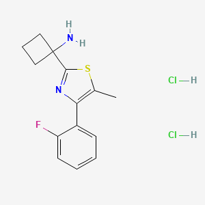 1-[4-(2-Fluorophenyl)-5-methyl-1,3-thiazol-2-yl]cyclobutan-1-amine dihydrochloride