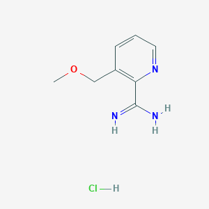 molecular formula C8H12ClN3O B13275553 3-(Methoxymethyl)pyridine-2-carboximidamide hydrochloride CAS No. 1803609-65-5