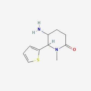 molecular formula C10H14N2OS B13275558 5-Amino-1-methyl-6-(thiophen-2-yl)piperidin-2-one 