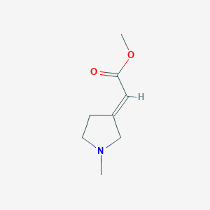 molecular formula C8H13NO2 B13275572 Methyl2-(1-methylpyrrolidin-3-ylidene)acetate 