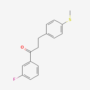 B1327559 3'-Fluoro-3-(4-thiomethylphenyl)propiophenone CAS No. 898781-15-2