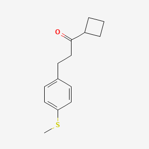 molecular formula C14H18OS B1327560 Cyclobutyl 2-(4-thiomethylphenyl)ethyl ketone CAS No. 898781-89-0