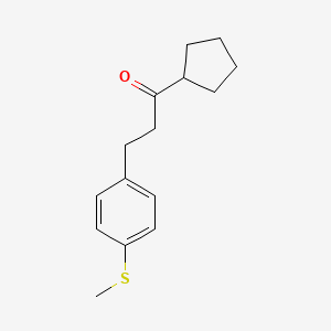 molecular formula C15H20OS B1327561 Cyclopentyl 2-(4-thiomethylphenyl)ethyl ketone CAS No. 898781-91-4