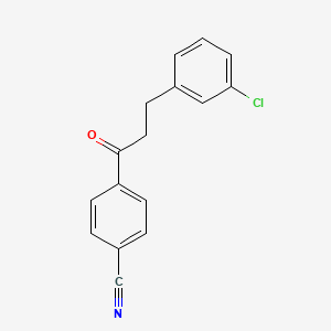 molecular formula C16H12ClNO B1327565 3-(3-氯苯基)-4'-氰基丙酮 CAS No. 898762-35-1