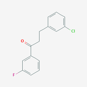 molecular formula C15H12ClFO B1327566 3-(3-氯苯基)-3'-氟丙酮 CAS No. 898786-98-6