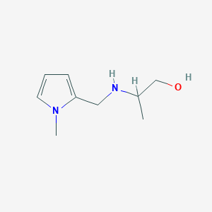 molecular formula C9H16N2O B13275665 2-{[(1-methyl-1H-pyrrol-2-yl)methyl]amino}propan-1-ol 