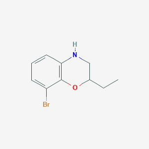 molecular formula C10H12BrNO B13275666 8-Bromo-2-ethyl-3,4-dihydro-2H-1,4-benzoxazine 