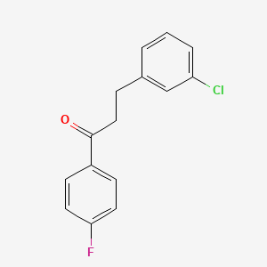 molecular formula C15H12ClFO B1327567 3-(3-氯苯基)-4'-氟丙基苯甲酮 CAS No. 898787-00-3