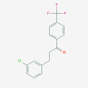 molecular formula C16H12ClF3O B1327573 3-(3-Chlorophenyl)-4'-trifluoromethylpropiophenone CAS No. 898787-30-9