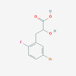 molecular formula C9H8BrFO3 B13275738 3-(5-Bromo-2-fluorophenyl)-2-hydroxypropanoic acid 