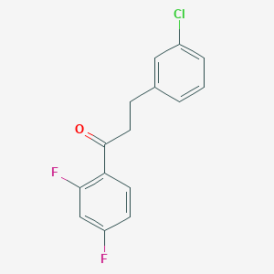 molecular formula C15H11ClF2O B1327578 3-(3-Chlorophenyl)-2',4'-difluoropropiophenone CAS No. 898787-42-3