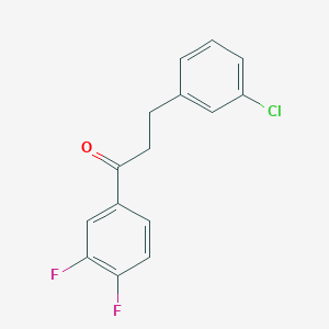 molecular formula C15H11ClF2O B1327579 3-(3-Chlorophenyl)-3',4'-difluoropropiophenone CAS No. 898787-44-5