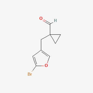 1-[(5-Bromofuran-3-yl)methyl]cyclopropane-1-carbaldehyde