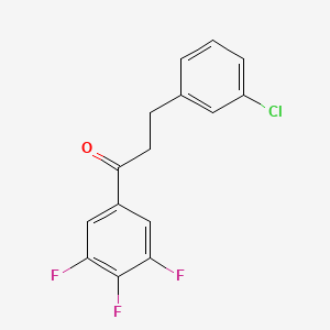 molecular formula C15H10ClF3O B1327580 3-(3-Chlorophenyl)-3',4',5'-trifluoropropiophenone CAS No. 898787-48-9
