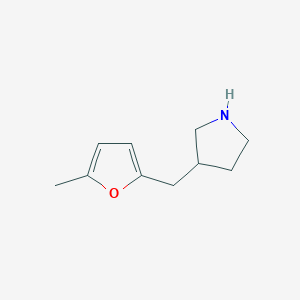 molecular formula C10H15NO B13275809 3-[(5-Methylfuran-2-yl)methyl]pyrrolidine 