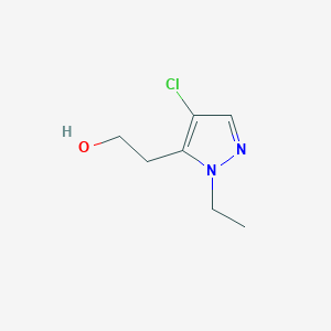 molecular formula C7H11ClN2O B13275826 2-(4-Chloro-1-ethyl-1H-pyrazol-5-yl)ethan-1-ol 