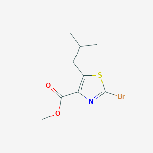 molecular formula C9H12BrNO2S B13275860 Methyl 2-bromo-5-isobutylthiazole-4-carboxylate 