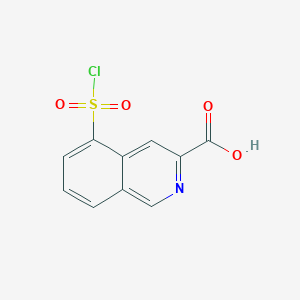 molecular formula C10H6ClNO4S B13275868 5-(Chlorosulfonyl)isoquinoline-3-carboxylic acid 