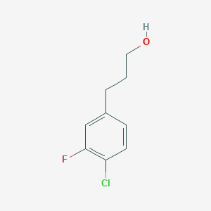 molecular formula C9H10ClFO B13275927 3-(4-Chloro-3-fluoro-phenyl)-propan-1-ol CAS No. 1057671-57-4