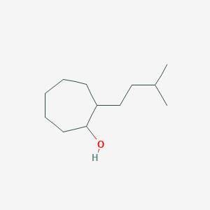 molecular formula C12H24O B13275928 2-(3-Methylbutyl)cycloheptan-1-ol 