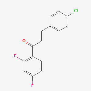 molecular formula C15H11ClF2O B1327593 3-(4-氯苯基)-2',4'-二氟丙基苯甲酮 CAS No. 654673-29-7