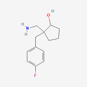 2-(Aminomethyl)-2-[(4-fluorophenyl)methyl]cyclopentan-1-ol