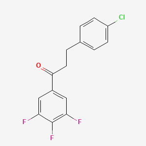molecular formula C15H10ClF3O B1327595 3-(4-氯苯基)-3',4',5'-三氟丙基苯甲酮 CAS No. 898788-51-7