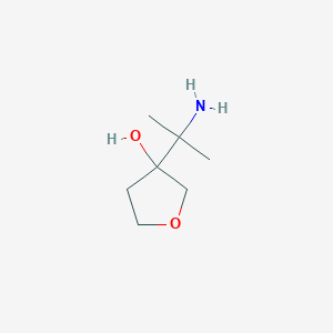 molecular formula C7H15NO2 B13275953 3-(2-Aminopropan-2-yl)oxolan-3-ol 