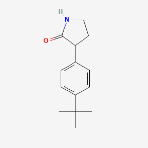 molecular formula C14H19NO B13275975 3-(4-Tert-butylphenyl)pyrrolidin-2-one 