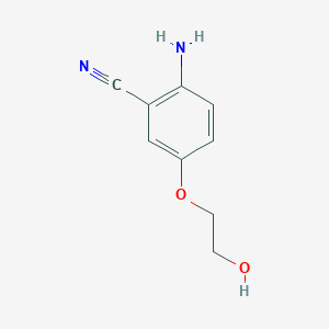 molecular formula C9H10N2O2 B13275988 Benzonitrile, 2-amino-5-(2-hydroxyethoxy)- 