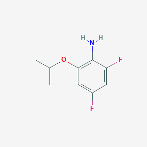 molecular formula C9H11F2NO B13275992 2,4-Difluoro-6-(propan-2-yloxy)aniline 