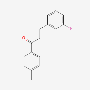 molecular formula C16H15FO B1327600 3-(3-氟苯基)-4'-甲基丙苯酮 CAS No. 898788-69-7
