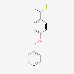 molecular formula C15H16OS B13276012 1-[4-(Benzyloxy)phenyl]ethane-1-thiol 